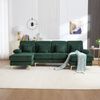 Modernes U-Sofa mit LED Ambientebeleuchtung & der USB-C-Port, 4 luxuriöse Kissen & ergonomische Premium Rückenlehne für maximalen Komfort, Massivholzrahmen, Dunkelgrün Bild 3