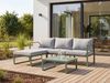 Garten Ecksofa mit Tisch 3-Sitzer OLANG Grün Metall Bild 3