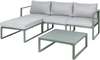 Garten Ecksofa mit Tisch 3-Sitzer OLANG Grün Metall Bild 4
