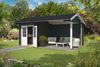 Lasita Maja Gartenhaus Kenzo Gartenhaus aus Holz in Rot Holzhaus mit 34 mm Wandstärke inklusive Terrasse Blockbohlenhaus Bild 3