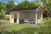 Lasita Maja Gartenhaus Kenzo Gartenhaus aus Holz in Rot Holzhaus mit 34 mm Wandstärke inklusive Terrasse Blockbohlenhaus Bild 2