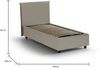 Dmora Einzelbett UmmHakim, Bettkasten mit Kunstlederbezug, 100 % Made in Italy, Öffnung vorne, geeignet für Matratze 90 x 190 cm, Taupe Bild 3