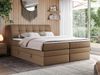Boxspringbett, Stauraumbett, Bett mit Multipocket-Matratze und Topper - GOLD-10-KING - 180x200cm - Braun Kunstleder - H4 Bild 1