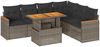 vidaXL 7-tlg. Garten-Sofagarnitur mit Kissen Grau Poly Rattan Akazie 3327497 Bild 2