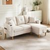 L-förmiges Sofa Chaiselongue Beige, 175x129x90 cm, mit Stauraum & Getränkehalter Bild 3