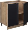 Küchenunterschrank Fame-Line Schwarz gestreift 80 cm mit Regal, ohne Arbeitsplatte Vicco Bild 4