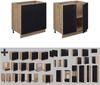 Küchenunterschrank Fame-Line Schwarz gestreift 80 cm mit Regal, ohne Arbeitsplatte Vicco Bild 5