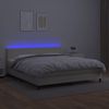 vidaXL Boxspringbett mit Matratze & LED Creme 160x200 cm Kunstleder 3134113 Bild 4