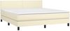 vidaXL Boxspringbett mit Matratze & LED Creme 160x200 cm Kunstleder 3134113 Bild 3