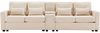 Sofa 4–5‑Sitzer, Sitzfläche 290x83x88 cm, Leinen beige, mit Konsole, USB-Anschlüssen und Getränkehaltern Bild 5