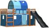 vidaXL Etagenbett mit Rutsche und Gardinen Blau 90x200 cm 3284141 Bild 4