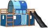 vidaXL Etagenbett mit Rutsche und Gardinen Blau 90x200 cm 3284141 Bild 3