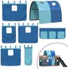 vidaXL Etagenbett mit Rutsche und Gardinen Blau 90x200 cm 3284141 Bild 5