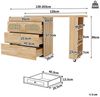 Celya Bartisch mit viel Stauraum und Metallgriffe (mit 6 Schubladen und PE Rattan Türen, 360° drehbarer Stehtisch mit Kippsicherung), für Wohnzimmer, Küche, Esszimmer, Arbeitsbereich Bild 2