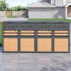 Mülltonnenbox, mit Klappdeckel, trash storage compartments,Abschließbar, Vier Türen,Horizontale Holzmaserungsblöcke Bild 2