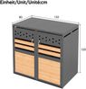 Mülltonnenbox, mit Klappdeckel, trash storage compartments,Abschließbar, Vier Türen,Horizontale Holzmaserungsblöcke Bild 4