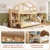 Merax Etagenbett 90x200cm oben 140x200cm unten Hausbett Kinderbett mit Treppenschrank Stauraum Regalen sicherer Aufstieg, Holzfarbe Bild 5