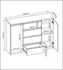 Raumhirsch Furniture Kommode, Sideboard, Kommode für das Schlafzimmer - Wohnzimmer (Maße: 138,5 × 39 × 101,5 cm, 2 Türen, 4 Schubladen, Rollenschienen), viele Farbvarianten - Hochwertig & stabil Bild 3