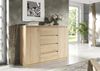 Raumhirsch Furniture Kommode, Sideboard, Kommode für das Schlafzimmer - Wohnzimmer (Maße: 138,5 × 39 × 101,5 cm, 2 Türen, 4 Schubladen, Rollenschienen), viele Farbvarianten - Hochwertig & stabil Bild 4