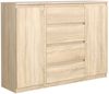 Raumhirsch Furniture Kommode, Sideboard, Kommode für das Schlafzimmer - Wohnzimmer (Maße: 138,5 × 39 × 101,5 cm, 2 Türen, 4 Schubladen, Rollenschienen), viele Farbvarianten - Hochwertig & stabil Bild 2