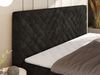 Boxspringbett AVERTA 140 x 200 cm mit Bettkasten und Topper, Doppelbett mit Bonnell-Federkernmatratze, gepolstertem Kopfteil, Stauraum, modernes Schlafzimmer Bett - Dunkelgrau Schenille glatt - H4 Bild 4
