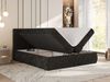 Boxspringbett AVERTA 140 x 200 cm mit Bettkasten und Topper, Doppelbett mit Bonnell-Federkernmatratze, gepolstertem Kopfteil, Stauraum, modernes Schlafzimmer Bett - Dunkelgrau Schenille glatt - H4 Bild 3