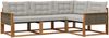 vidaXL Outdoor-Sofagarnitur mit Kissen 4 pcs Natürlich und Hellgrau 3381387 Bild 2
