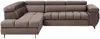Vente-unique - NIACATO Sofa Samt Schokoladenbraun - B 204 cm x H 80 cm x L 274 cm Bild 3