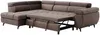 Vente-unique - NIACATO Sofa Samt Schokoladenbraun - B 204 cm x H 80 cm x L 274 cm Bild 5