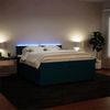 vidaXL Boxspringbett mit Matratze Blau 200x200 cm Samt 3290134 Bild 5