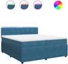 vidaXL Boxspringbett mit Matratze Blau 200x200 cm Samt 3290134 Bild 2