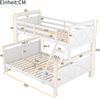 Etagenbett 90x200/140x200 cm mit Leiter – teilbar in 2 Betten, Kiefernholz und MDF, Weiß Bild 5