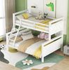 Etagenbett 90x200/140x200 cm mit Leiter – teilbar in 2 Betten, Kiefernholz und MDF, Weiß Bild 2