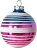 Weihnachtskugel Ø 8cm Ringe blau/pink Schatzhauser Thüringer Glas und Weihnachtsschmuck Bild 1