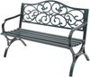 Gartenbank Utav Stahl 127x53x79 cm Dunkelgrau mit grüner Patina [casa. pro] Bild 2