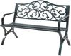 Gartenbank Utav Stahl 127x53x79 cm Dunkelgrau mit grüner Patina [casa. pro] Bild 4