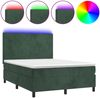 vidaXL Boxspringbett mit Matratze & LED Dunkelgrün 140x200 cm Samt 3136008 Bild 2