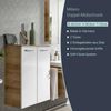 FACKELMANN MILANO Doppel Midischrank 30 cm breit, Weiß/Braun hell Bild 2