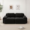 Flieks 2-Sitzer Sofa, Modular Schlafsofa, Tiefsofa Loveseat mit 2 Kissen, Cord, Schwarz Bild 2