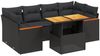 vidaXL 7-tlg. Garten-Sofagarnitur mit Kissen Schwarz Poly Rattan 3272973 Bild 2