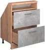 Küchenschrank für Dachschrägen R-Line Beton 60 cm mit 2 Schubladen Vicco Bild 5