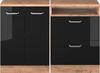 Dachschrägenschrank-Set Rion Schwarz Hochglanz 120 cm 2er Set Schrankkorpuss 60 cm Tiefe Vicco Bild 4