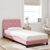 vidaXL Bettgestell mit LED ohne Matratze Rosa 90x190 cm Samt 3213830 Bild 4