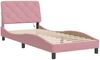 vidaXL Bettgestell mit LED ohne Matratze Rosa 90x190 cm Samt 3213830 Bild 3