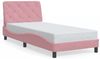 vidaXL Bettgestell mit LED ohne Matratze Rosa 90x190 cm Samt 3213830 Bild 5