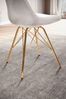 Esszimmerstuhl 2er Set Cara-Stoff Beige Küchenstuhl mit goldenen Beinen, Cord... Bild 5