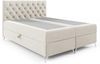 MEBLINI Boxspringbett GIULIA 140x200 cm mit Bettkasten – H3/Creme Samt Polsterbett - Doppelbett mit Topper & Taschenfederkern-Matratze Bild 2