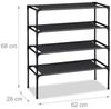 Relaxdays Schuhregal Stecksystem mit 4 Ebenen, Eisen / Vliesstoff schwarz, 62 x 28 x 68 cm Bild 4
