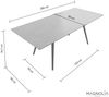 Esstisch 200x90cm weiße Keramikplatte schwarze konische Tischbeine : Weiss Bild 3