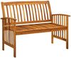 vidaXL Gartenbank mit Kissen, Massivholz Akazie braun / creme, 119 x 64 x 90 cm Bild 4
